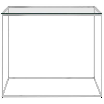 vidaXL コーヒーテーブル シルバー 50x50x43 cm ステンレススチール＆ガラス