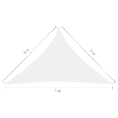 vidaXL サンシェードセイル 5x5x6m 三角形 オックスフォード生地 ホワイト