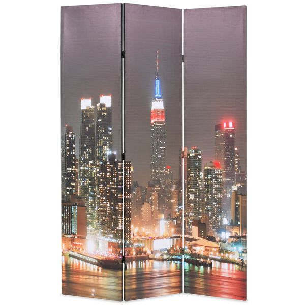 vidaXL 折りたたみ式ルームディバイダー 120x170cm ニューヨークの夜景