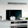 vidaXL キッチン用 汚れ防止板 ブラック 70x40cm 強化ガラス製