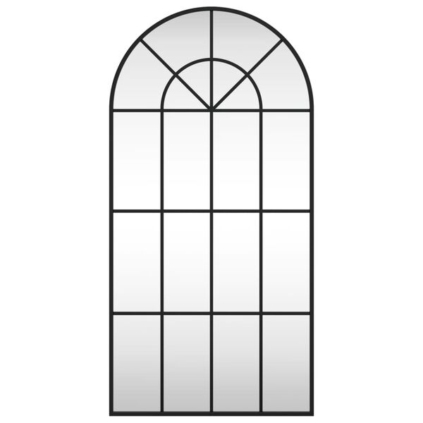 vidaXL ウォールミラー ブラック 50x100 cm アーチアイアン