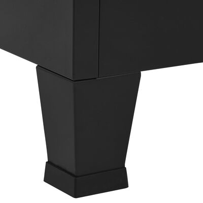 vidaXL ファイルキャビネット インダストリアル スチール製 ブラック 90x40x100 cm