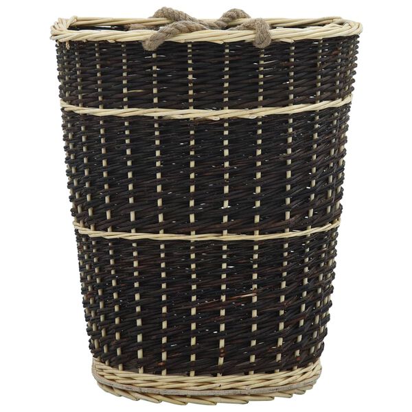 vidaXL 薪用背負いかご ベルト付き 50x44x58cm ナチュラルウィロー(柳)