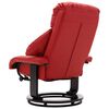 vidaXL TVリクライニングチェア フットスツール付き レッド 合成皮革製