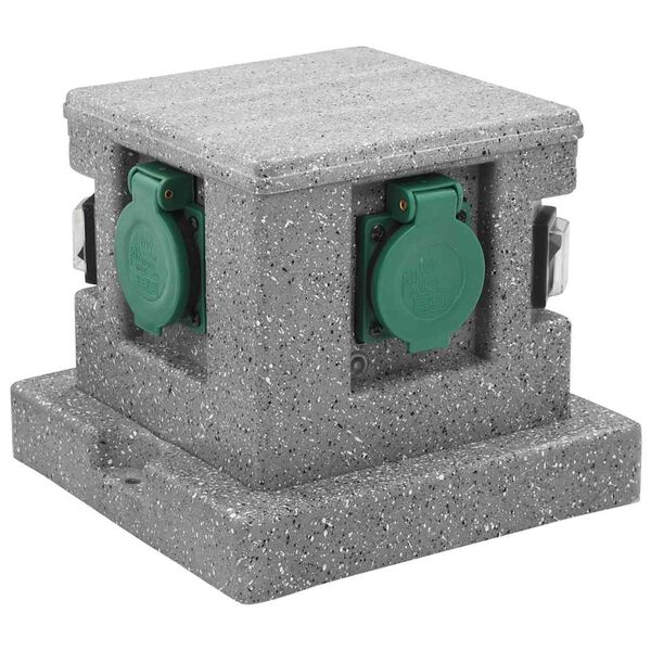 vidaXL ガーデン用 電源ソケット 明暗センサー付き プラスチック