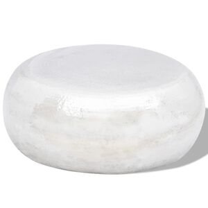 vidaXL アルミ製コーヒーテーブル 槌目仕上げ シルバー