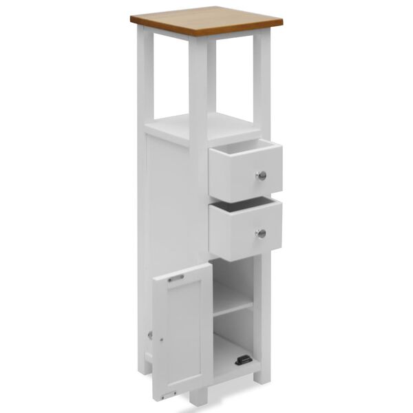 vidaXL 引き出し付き トールチェスト 26x26x94cm オーク無垢材