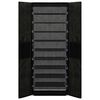 vidaXL シューズキャビネット ブラック 60x30x166 cm 布製