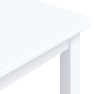 vidaXL ダイニングテーブル 114x71x75cm ホワイト ラバーウッド無垢材