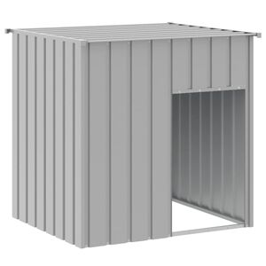vidaXL 犬小屋 屋根付き ライトグレー 110x103x109 cm 亜鉛メッキ鋼
