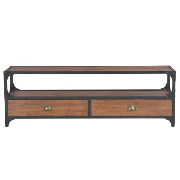 vidaXL TVキャビネット 引き出し2点付き 120x30x40cm パイン無垢材