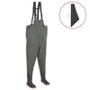 vidaXL ウェーディングパンツ ブーツ付き グリーン サイズ44