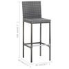 vidaXL 屋外バー7点セット クッション付き ポリラタン製 グレー
