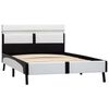 vidaXL ベッドフレーム LEDライト付き ホワイト＆ブラック 合成皮革製 90x200cm