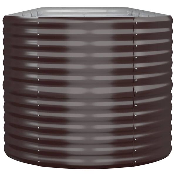 vidaXL ガーデンプランター 亜鉛メッキスチール 368x80x68 cm ブラウン