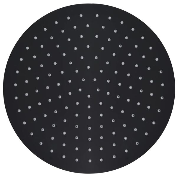 vidaXL レインシャワーヘッド ステンレススチール製 30cm 丸型 ブラック