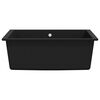 vidaXL キッチンシンク オーバーフロー付き ブラック 花こう岩製