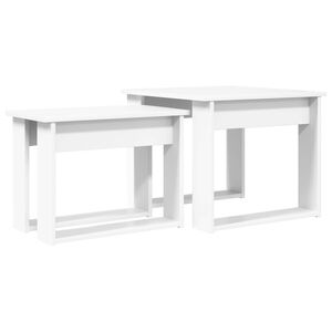 vidaXL コーヒーテーブルセット 2 個 ホワイト 50 x 52 x 42 cm エンジニアードウッド