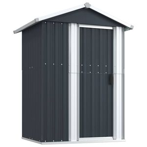 vidaXL ガーデンシェッド アンスラサイト 126x97.5x177 cm 亜鉛メッキ鋼