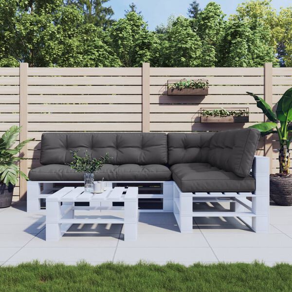 vidaXL パレットクッション 5点 アントラシート ファブリック