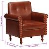 vidaXL タブチェア ブラウン 本革製