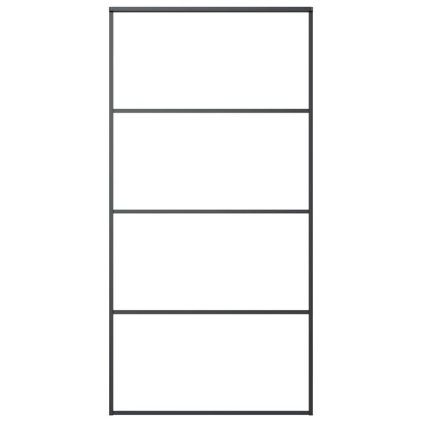 vidaXL スライド式ドア アルミ&ESGガラス製 102.5 x 205 cm ブラック