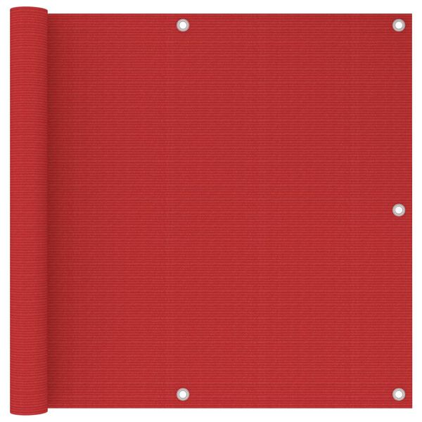 vidaXL バルコニースクリーン レッド 90x600cm 高密度ポリエチレン