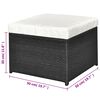 vidaXL ガーデンラウンジ4点セット クッション付き ポリラタン ブラック