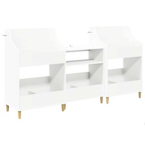 vidaXL メディアシェルフセット 3 個 ホワイト 212 x 46 x 112 cm エンジニアードウッド