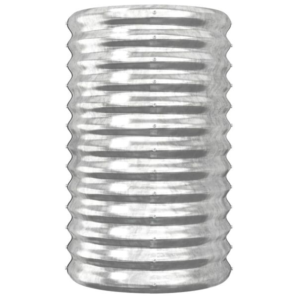 vidaXL ガーデンプランター 亜鉛メッキスチール 40x40x68 cm シルバー