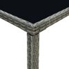 vidaXL ガーデンバーテーブル グレー 130x60x110 cm ポリラタン＆ガラス製