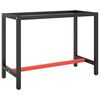 vidaXL ワークベンチフレーム マットブラック&マットレッド 110x50x79 cm メタル