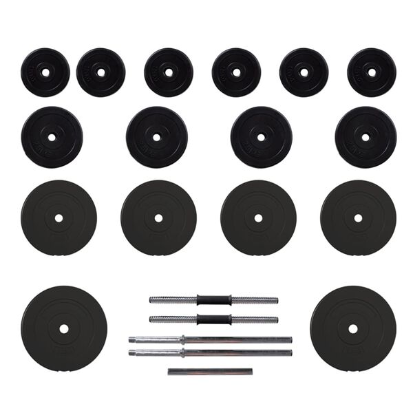 vidaXL バーベル＆ダンベル プレートセット付 60kg