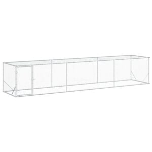vidaXL 鶏小屋 シルバー 500 x 100 x 100 cm 亜鉛メッキ鋼板