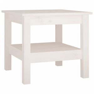 vidaXL コーヒーテーブル ホワイト 45x45x40 cm 無垢材 パイン材