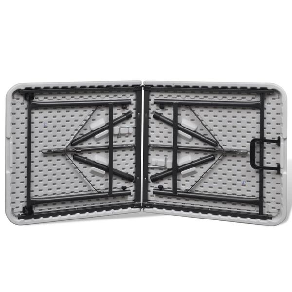 vidaXL 折りたたみガーデンテーブル 122cm HDPE製 ホワイト