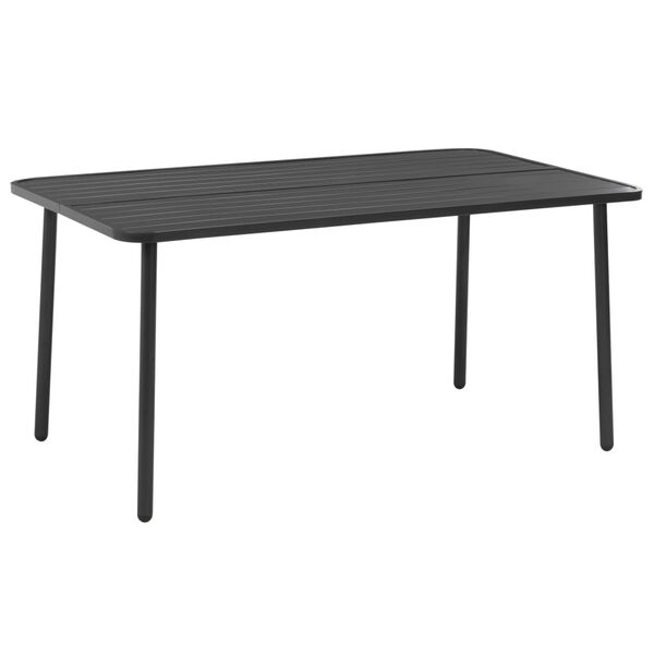 vidaXL 屋外ダイニング7点セット スチール製 ダークグレー