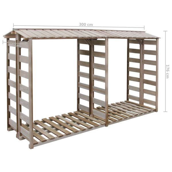 vidaXL 薪収納棚 300x90x176cm 含浸パインウッド