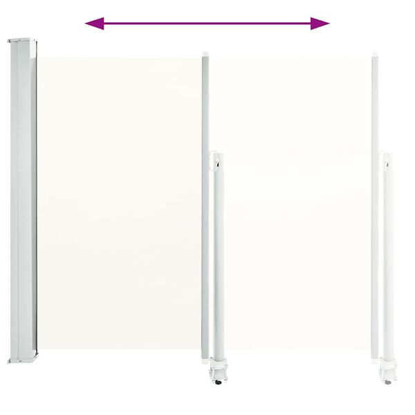 vidaXL パティオ用 引き込み式サイドオーニング 120x300cm クリーム