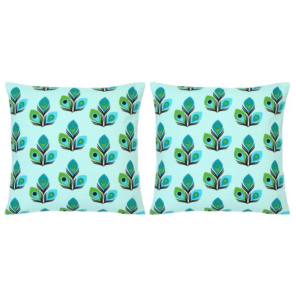 vidaXL クッション2点 柄プリント マルチカラー 40x40cm コットン製