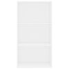vidaXL 3段ブックキャビネット 白色 60x30x114cm パーティクルボード