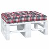 vidaXL パレットクッション レッドチェック柄 120x80x12 cm ファブリック