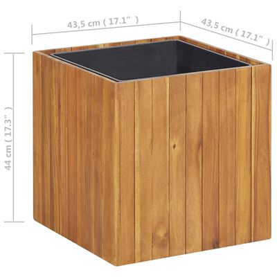 vidaXL ガーデントールプランター 43.5x43.5x43.5cm アカシア無垢材