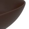 vidaXL バスルーム用 洗面ボウル セラミック製 ダークブラウン 丸型