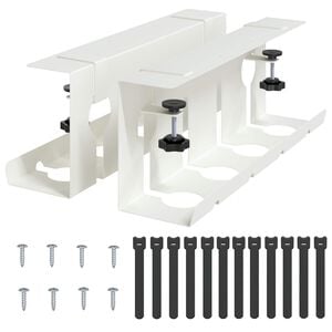 vidaXL デスク下ケーブル管理トレイ 2 点 ホワイト 43 x 10 x 15 cm スチール