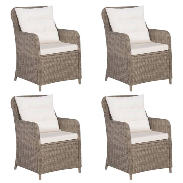 vidaXL ガーデンダイニング5点セット ブラウン