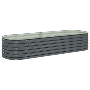 vidaXL レイズドガーデンプランター 240x80x44cm 亜鉛メッキ鋼製 グレー