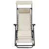 vidaXL 折りたたみデッキチェア クリーム 合成繊維