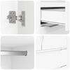 vidaXL バスルームキャビネット 引き出し付き ストレージ付き ホワイト 79.5 x 49 x 156 cm エンジニアリングウッド