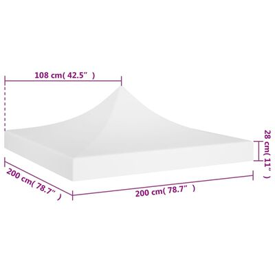 vidaXL パーティーテント専用ルーフ 2x2 m ホワイト 270 g/m²